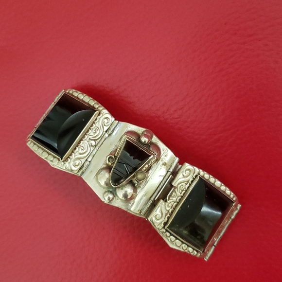 vintage Sterling Silver Stone Bracelet - Picture 14 of 16